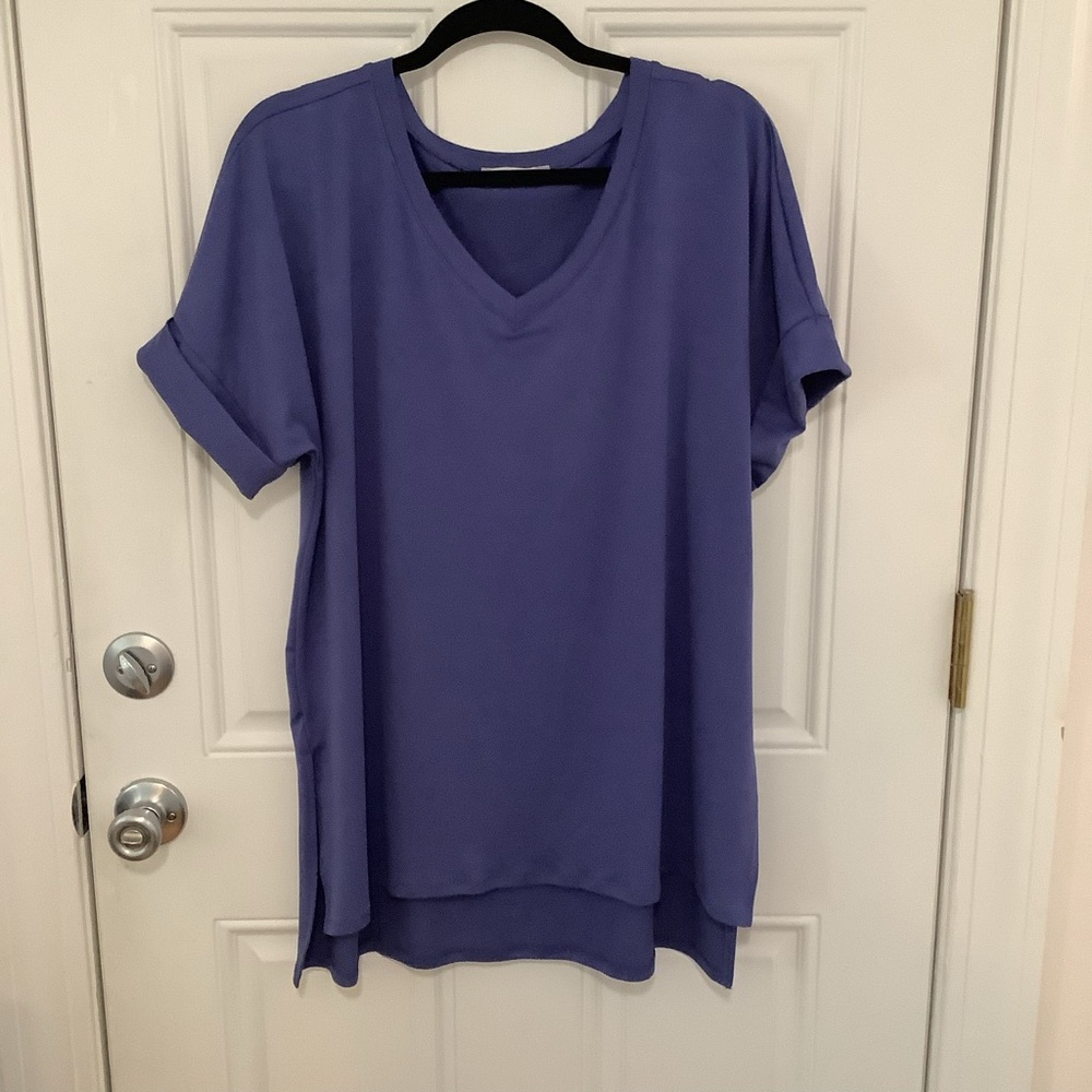 Purple V-Neck Women's Top